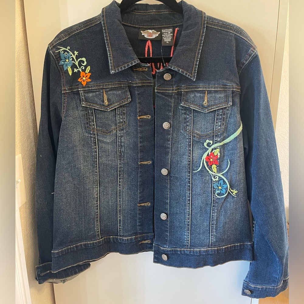 Harley-Davidson Blue Embroidered Jean Jacket
